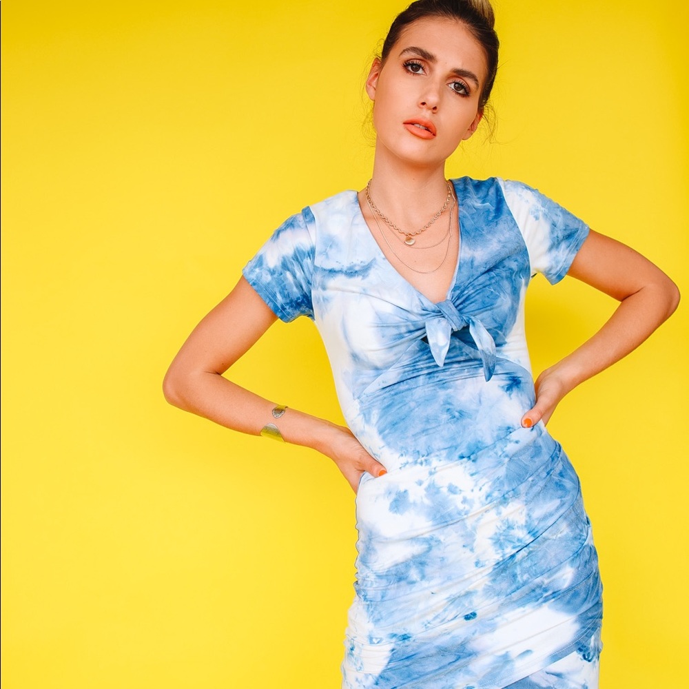Tie dye mini dress